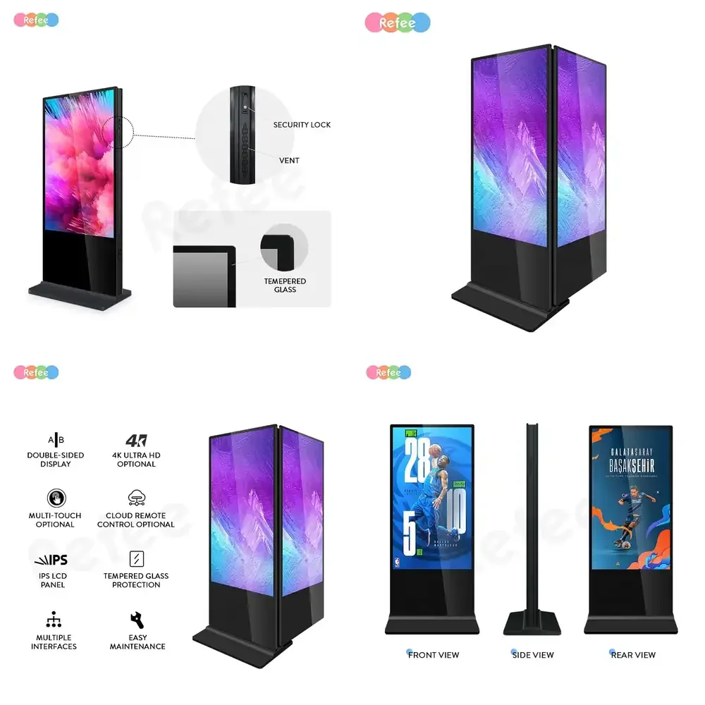

Totem Android Floor Stand Touch Screen Kiosk Double Sided Digital Advertising Player