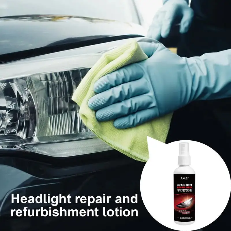 

Car Headlight Restoration Liquid Automobile Headlamp Scratch Restoring Fluid Polish Auto 100ml UV Protection Lens Polisher