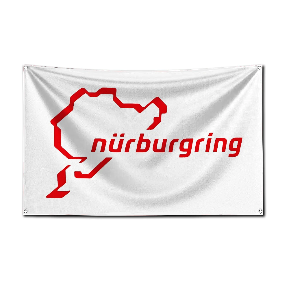 3x5 Ft Nurburgrings Flag Polyester Digital Printing Racing Car Banner For Garage or Out door Decoration