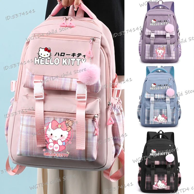 

Kawaii Hello Kitty School Bags for Teenage Girls High Quality Youth School Backpacks Funny Gift Hello Kitty Knapsack Bag 2025