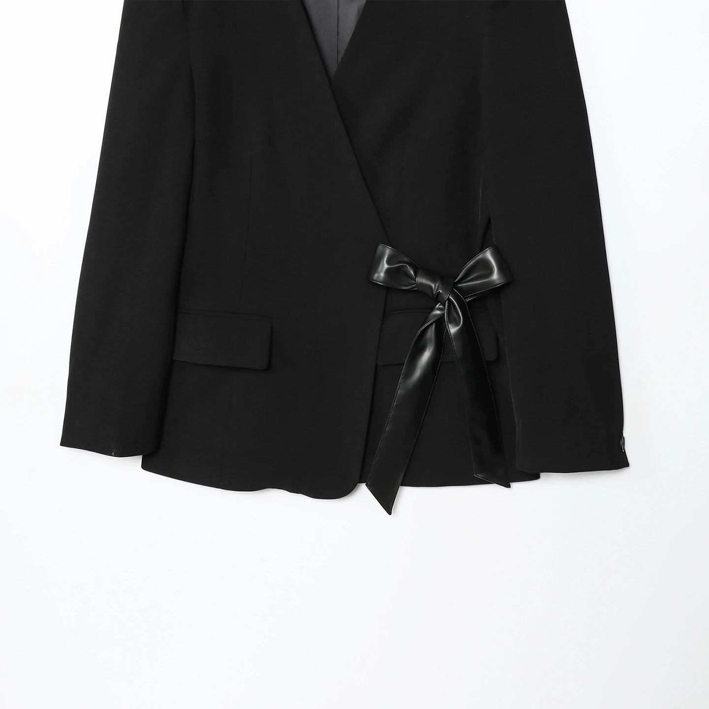 Traje Cruzado Casual y E para Mujer, Otoño 2025, Marca Z, Manga Larga, Uso Diario, Sin Botones, Detalle de Lazo d...