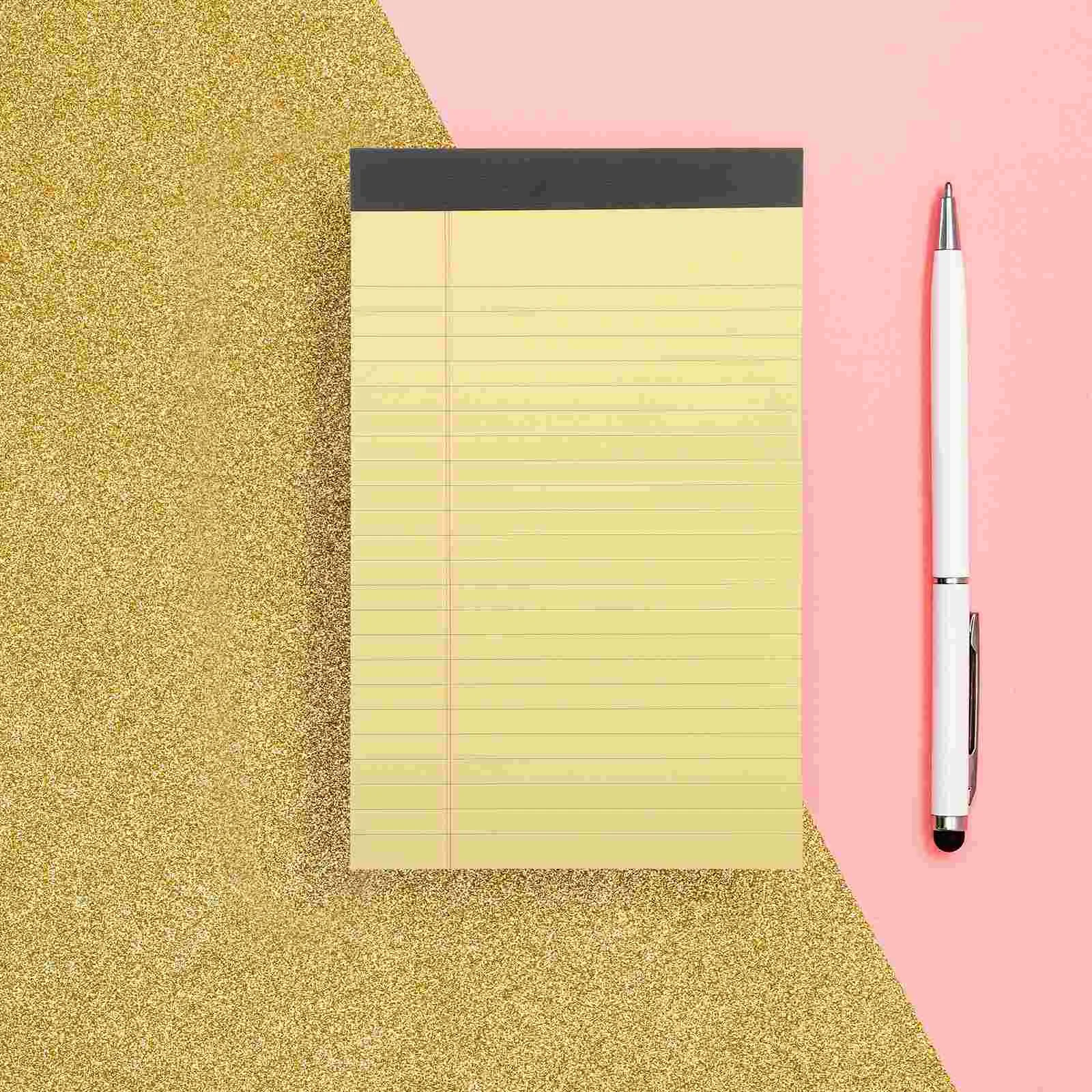 4 Books Legal Notepad Tear off to Do Filling Yellow Daily Desk Meal Planning Planner Work