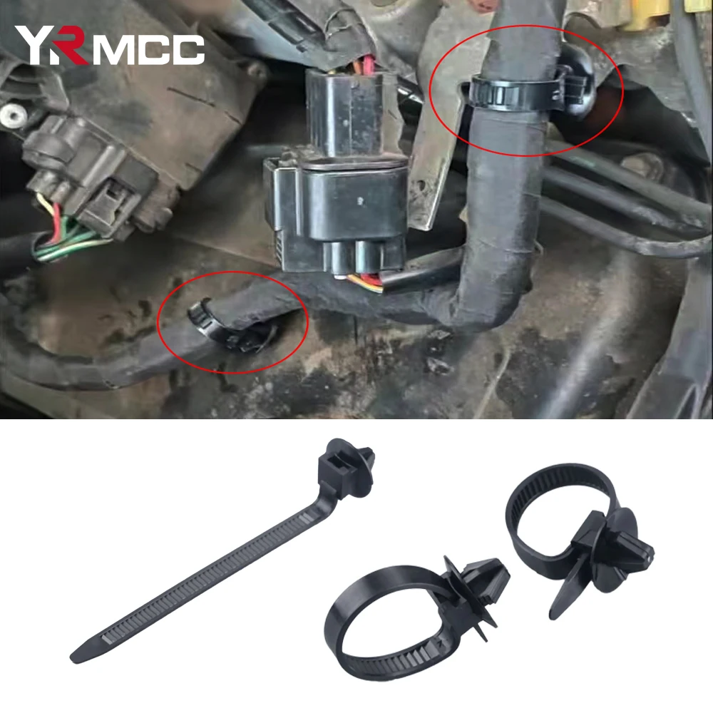100PCS Cable Ties Car Nylon Black Push Mount Wire Harness Fastener Cable Clamp Clips Cable Ties Management Car Wire Organizers