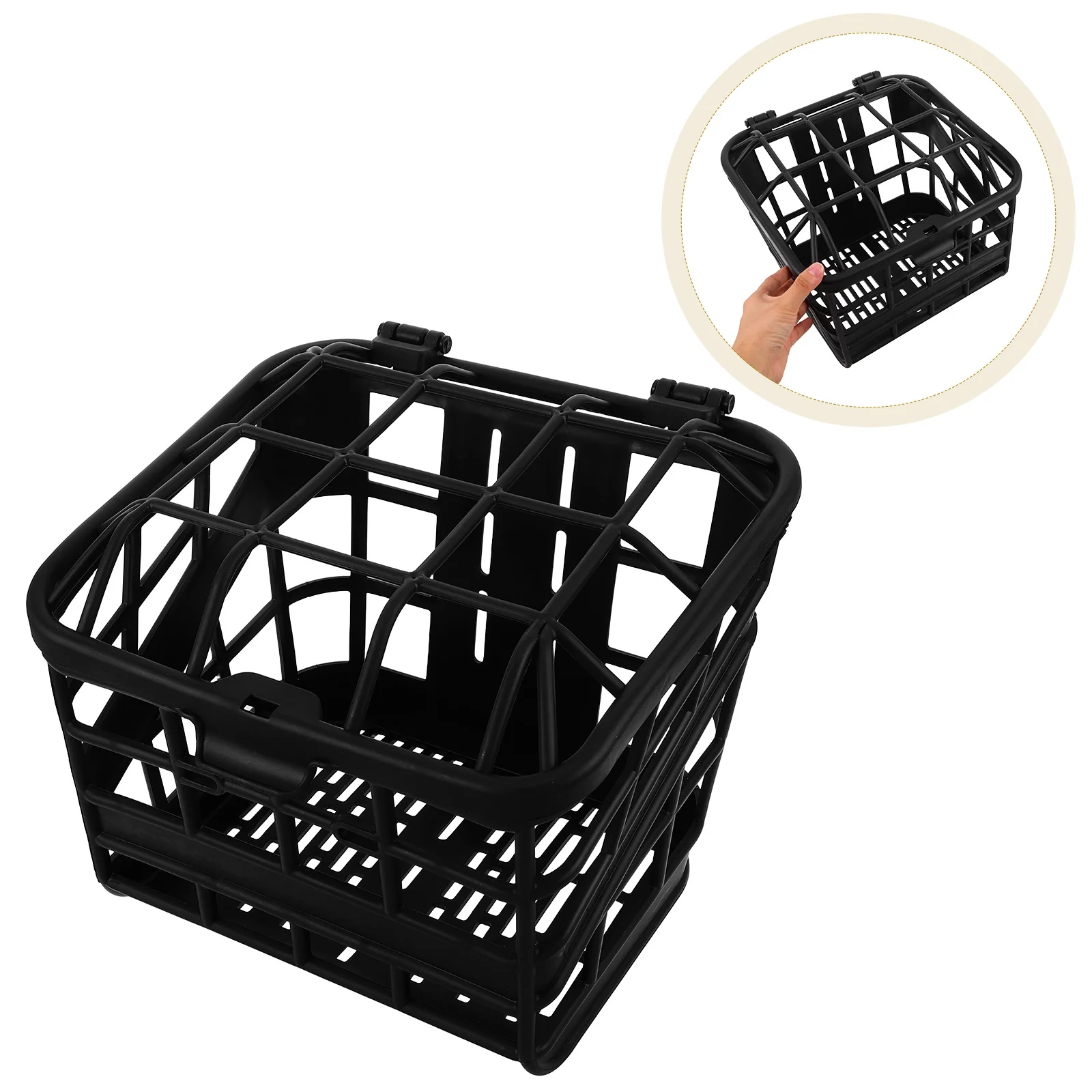 

Lightweight Foldable Plastic Front Bike Basket Handlebar Storage Grocery Shopping Vegetables Travel Daily Use Durable Weather