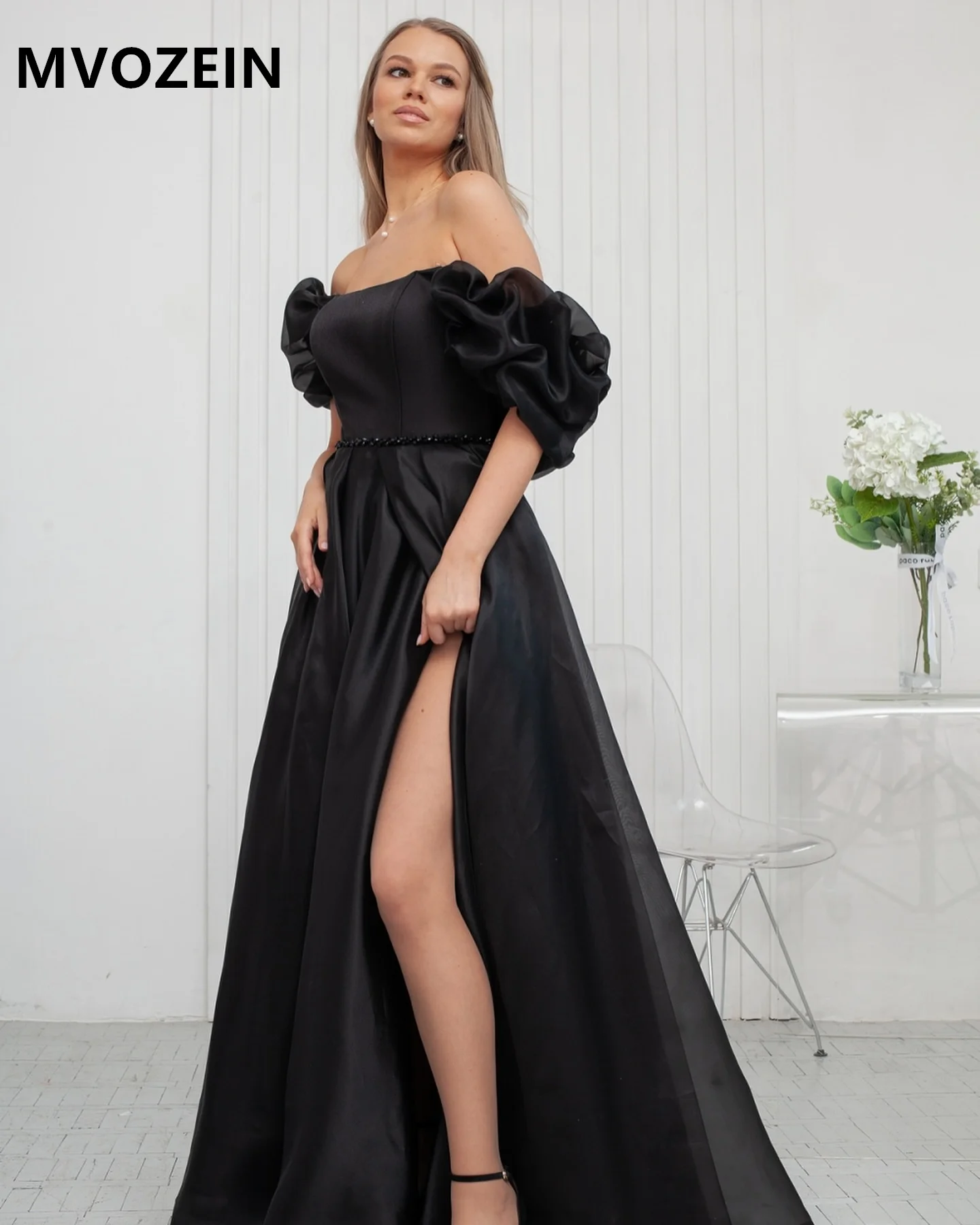 MVOZEIN Black Evening Dresses Off The Shoulder Elegant Party Dresses 2024 Elegant Evening Dress Women Prom Dress