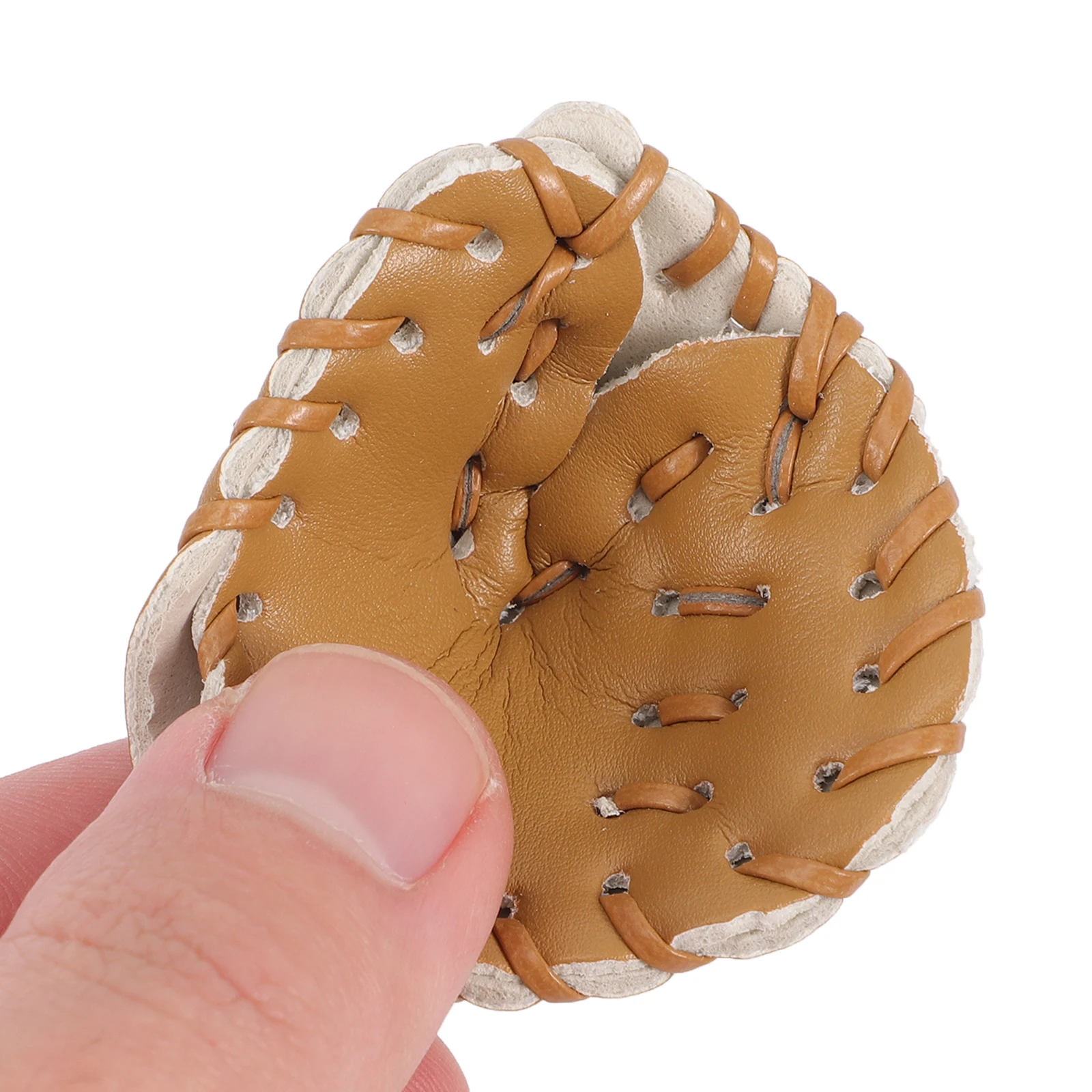 

2Sets Mini Baseball Glove Bat Kit Durable Wood Decorative Bag Decoration DIY Supply Keychain Accessories