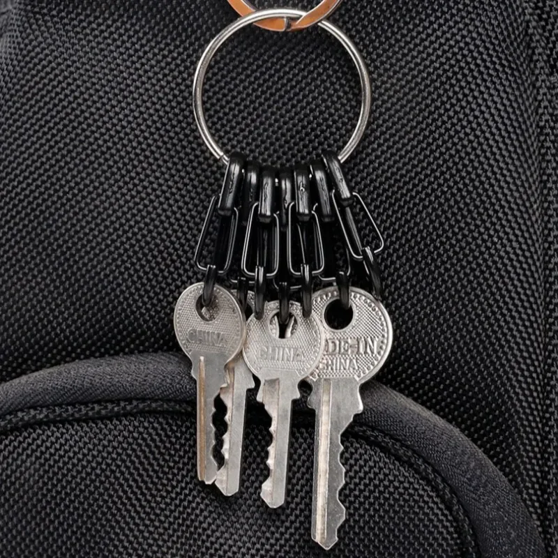 Sturdy Key Buckle Keychain Hanging Buckle Lightweight Zinc Alloy Black Burr Free Smooth Key Chain Carabiner Keyring Accessories