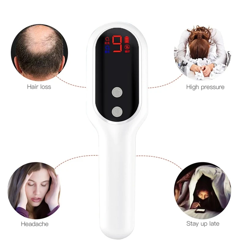 Anti Hair Loss Massage Comb Electric Magnetic Therapy Red Infarred Cordless Hair Growth Comb Head Massage Scalp Brush Durable