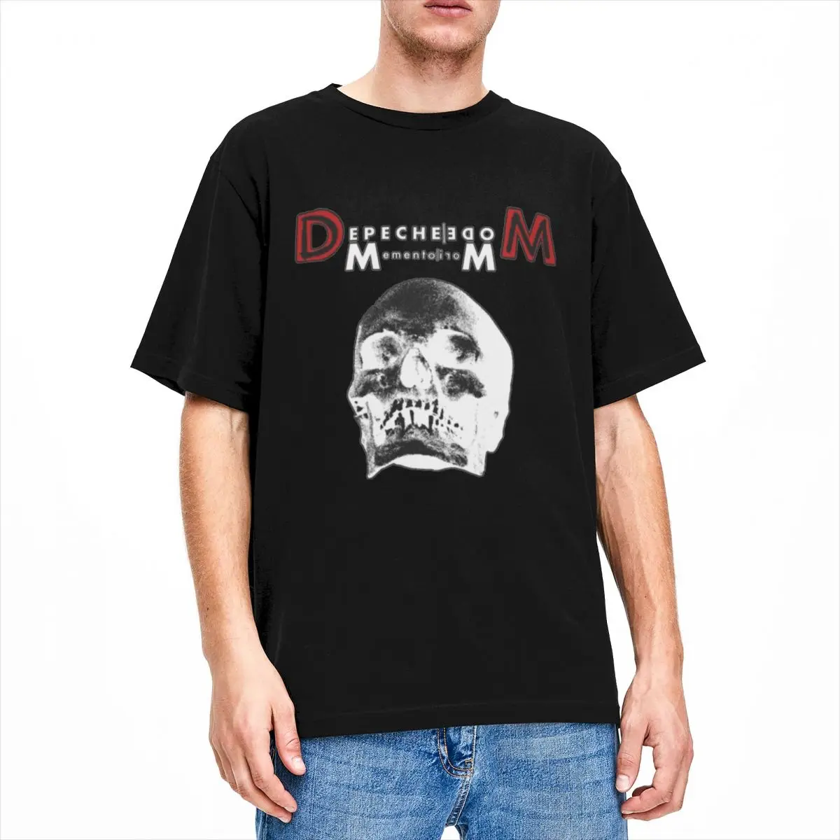 Men Women Shirt Depeche Memento Mori Mode Stuff Funny Cotton Short Sleeve Skull 80s Music T Shirt Round Neck Clothing Plus Size