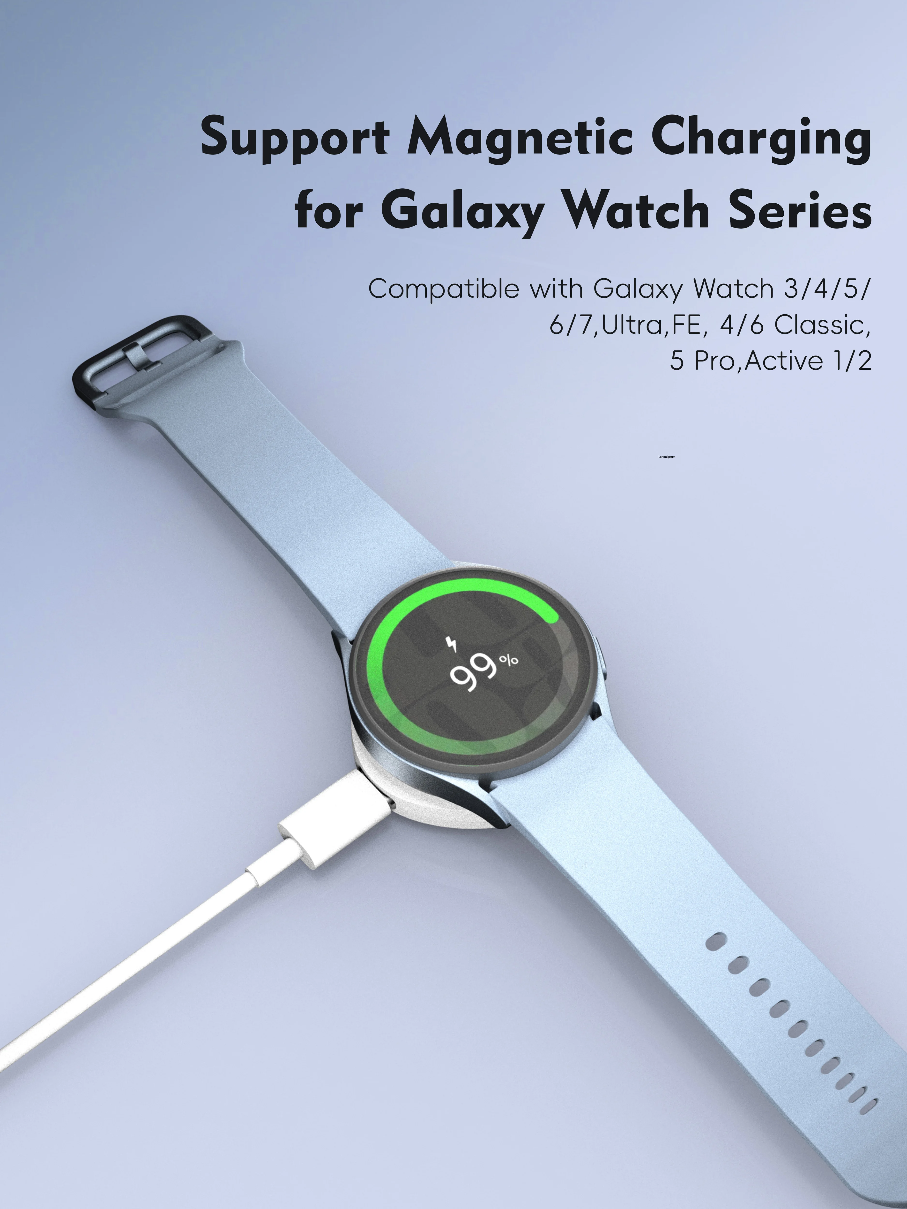 شاحن لاسلكي مغناطيسي لساعة أبل 10 9 8 7 SE قاعدة شحن محمولة لساعة جالاكسي 7 6 5 4 توافق واسع النطاق للغاية