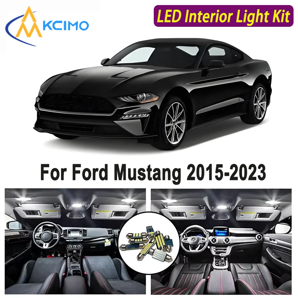 

Kcimo LED For Ford Mustang 2015 2016 2017 2018 2019 2020 2021 2022 2023 Premium Bright LED Interior Dome Map Car Trunk Light Kit