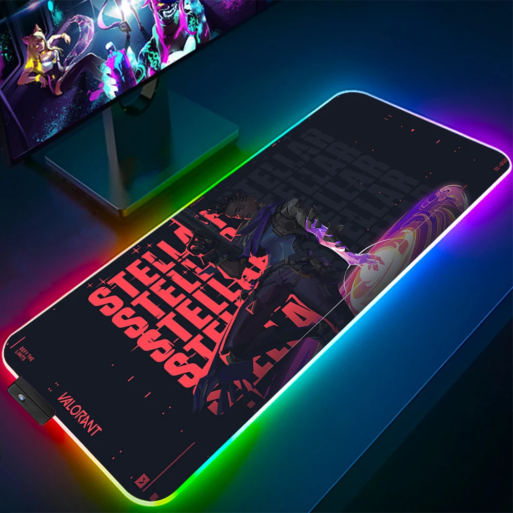 Large RGB Luminous Mouse Mats Peripheral Table Mats LED Lights Illusory Game Keyboard Pads Fearless Gamebrave Soldier Mouse Pad