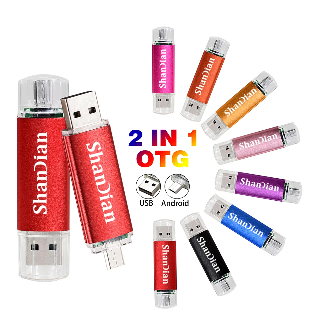 

SHANDIAN USB-флеш-накопители для смартфона 64 ГБ OTG Бесплатные адаптеры TYPE-C Pen Drive 32 ГБ Микрокарты Память для телефона U-диска 16 ГБ