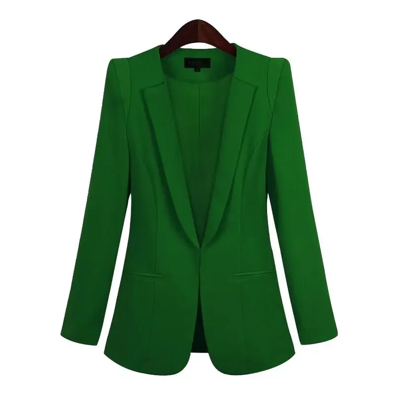 Blazer de manga larga con botones ocultos para mujer, trajes de negocios de talla grande, ropa de trabajo de oficina de colores sólidos, primavera y otoño, 2022