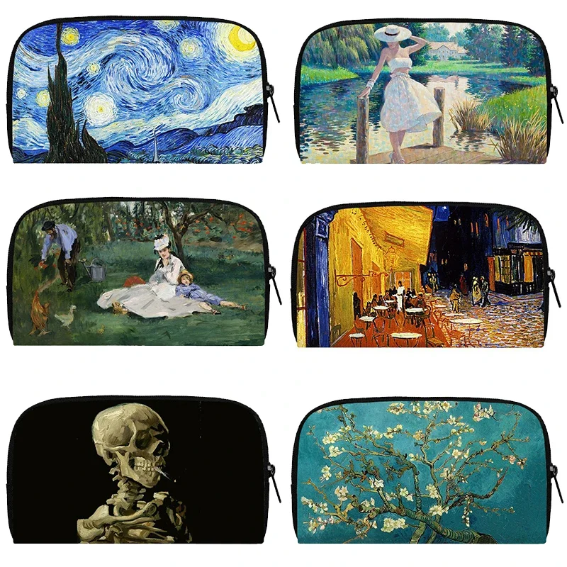 Van Gogh Art Print Print Wallets Women Purse ID Credit Card Phone Holder Oil Painting Starr Night Long Clutch Coin Money Bag