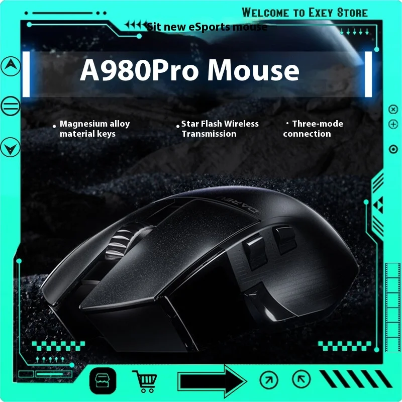 

Игровая мышь A980Pro со Звездной вспышкой, проводная эргономичная игровая офисная мышь из магниевого сплава с коэффициентом возврата 8K