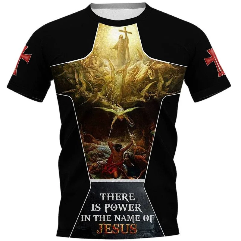 New Summer 3D God Jesus Printing T Shirt Christianity Belief Graphic Short Sleeves For Men Kid Fashion Tee Unisex Harajuyku Tops