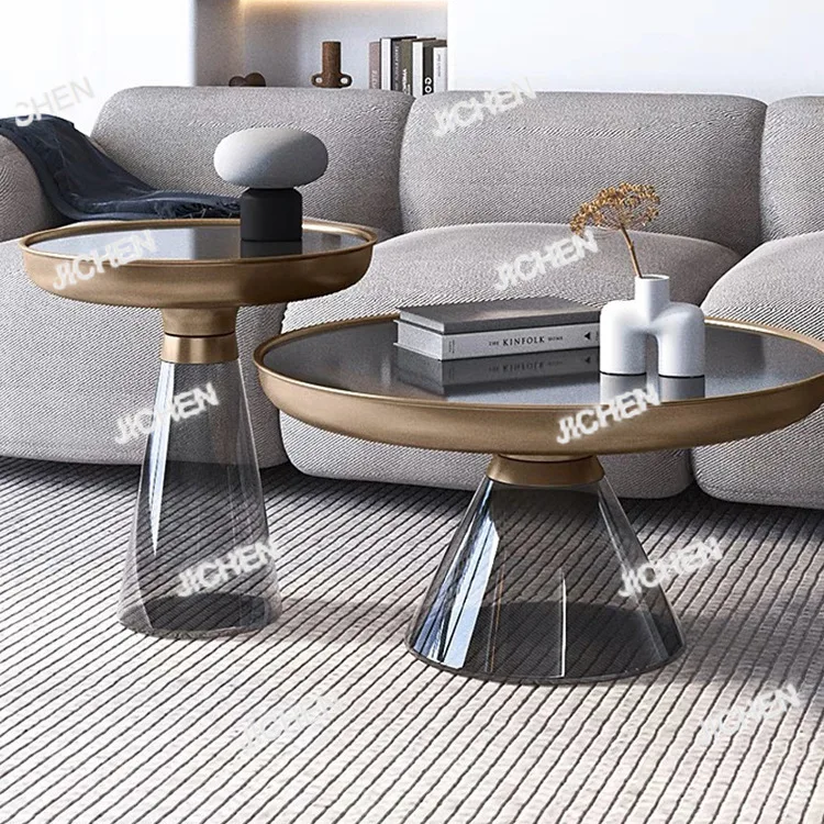 

Новый стеклянный журнальный столик премиум-класса, цветной, небольшой, в скандинавском стиле, современный, простой, для небольшой квартиры, придиванный столик.