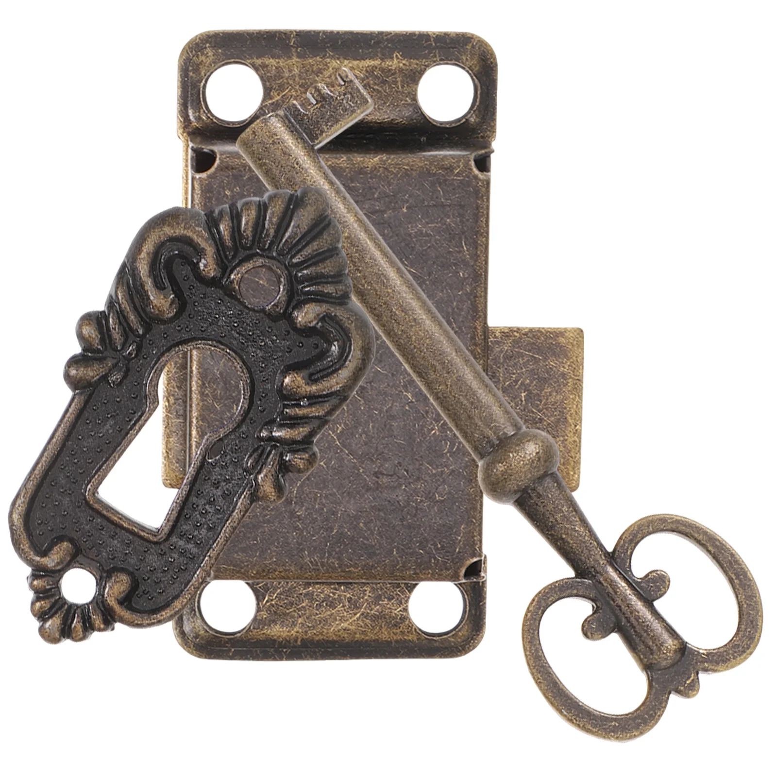 

1 set Cabinet Locks Vintage Desk Drawer 53x26mm Zinc Iron Furniture Key Lock Set for Cupboard Box Hardware