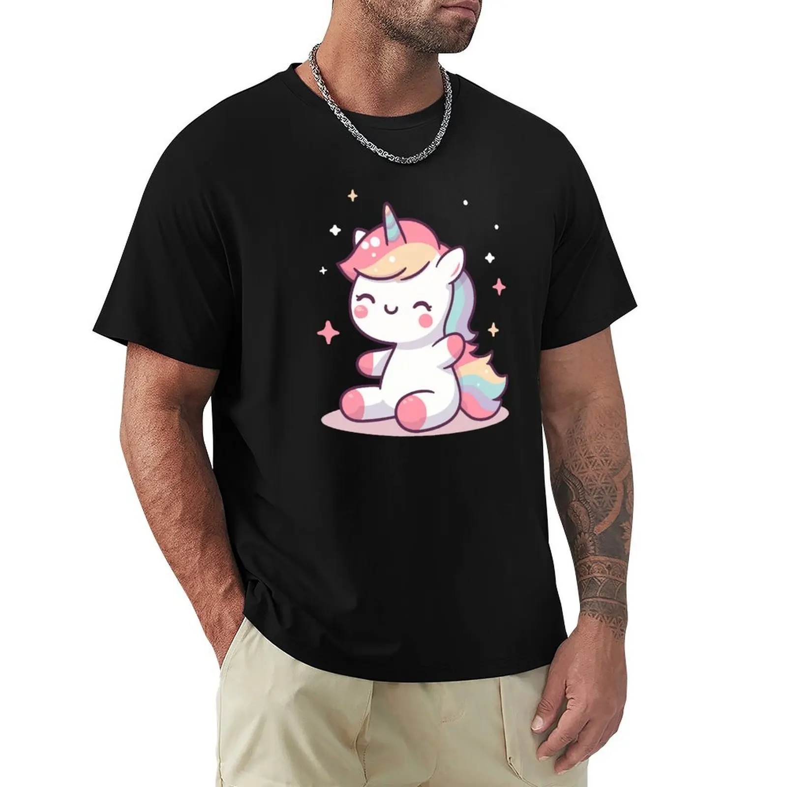

Sitting Unicorn T-Shirt anime stuff designer shirts plain t shirt for men