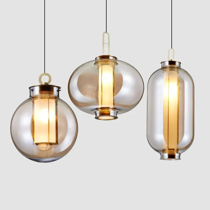 Vintage pendant light dining room design glass light Milan designer creative resturant parlor led kitchen hanging light