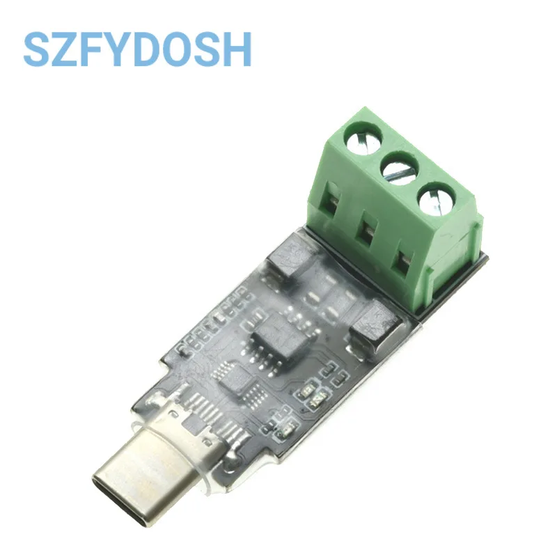 Módulo conversor USB tipo C para RS485 com terminal de 3 pinos de proteção de 600 W para Android OTG