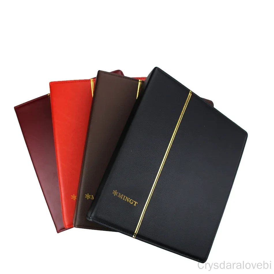 3 Rings Leather Empty Stamp Album for 7/9 holes Stamp Sheets Paper Money Coins Stamp Collection Book Put 35 Sheets