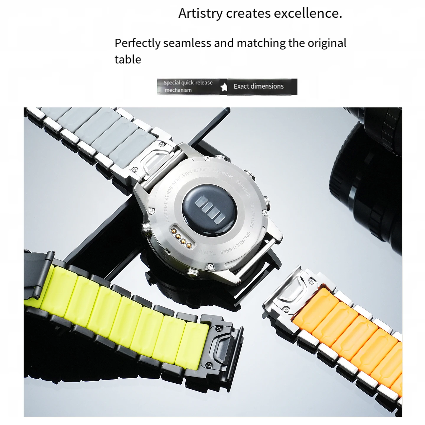 22/26mm Titanium + Silicone QuickFit Band for Garmin Fenix 8 47/51mm E 7 7X Pro 6 6X Strap for Epix Pro Marq Gen2 Bracelet Bands