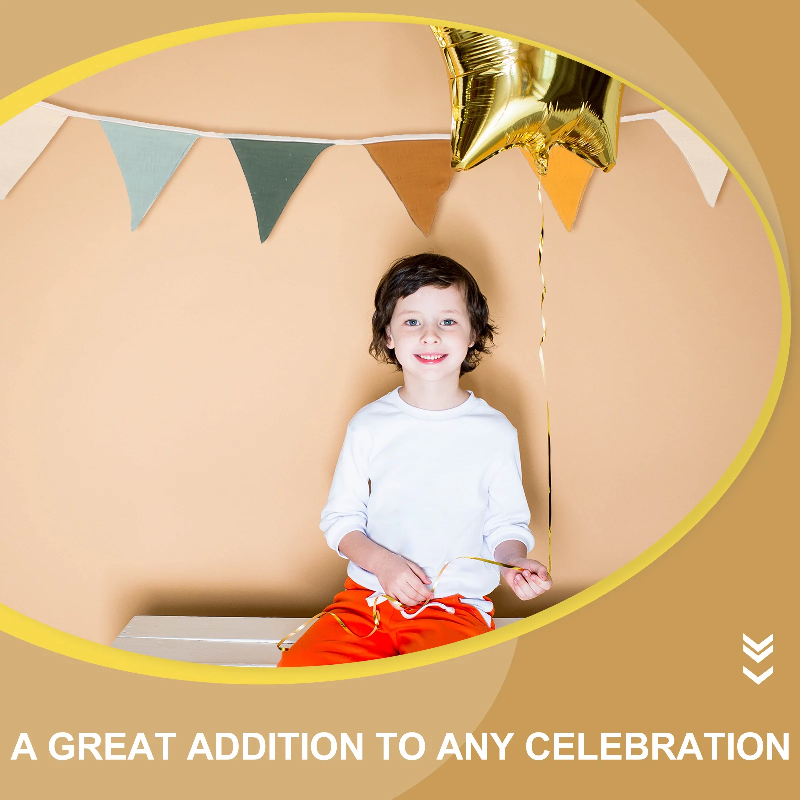 

1Set Triangle Flags Birthday Party Bunting Cotton Cloth Banner Baby Shower Hanging Decor Triangle Bunting