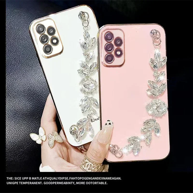 

Luxury Glitter Rhinestones Bracelet Plating Case Capa For iphone16 15Pro 14Plus 13 Pro 12 Mini 11Pro MAX 15 PLUS Phone Cover