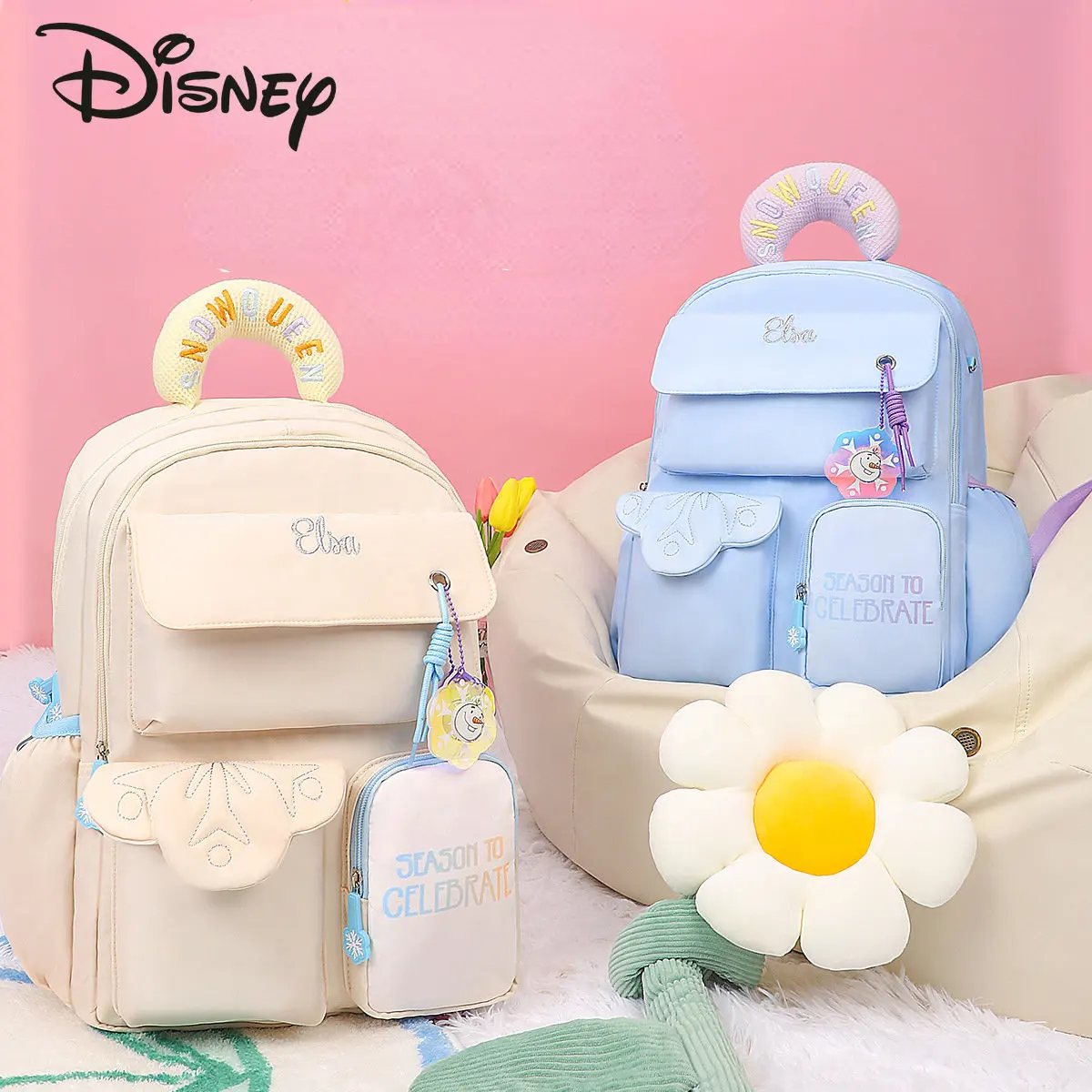 Disney-Sac à dos pour étudiants, sac à dos pour filles, populaire, petit, frais, solide, document, grande capacité, nouvelle mode, haute qualité