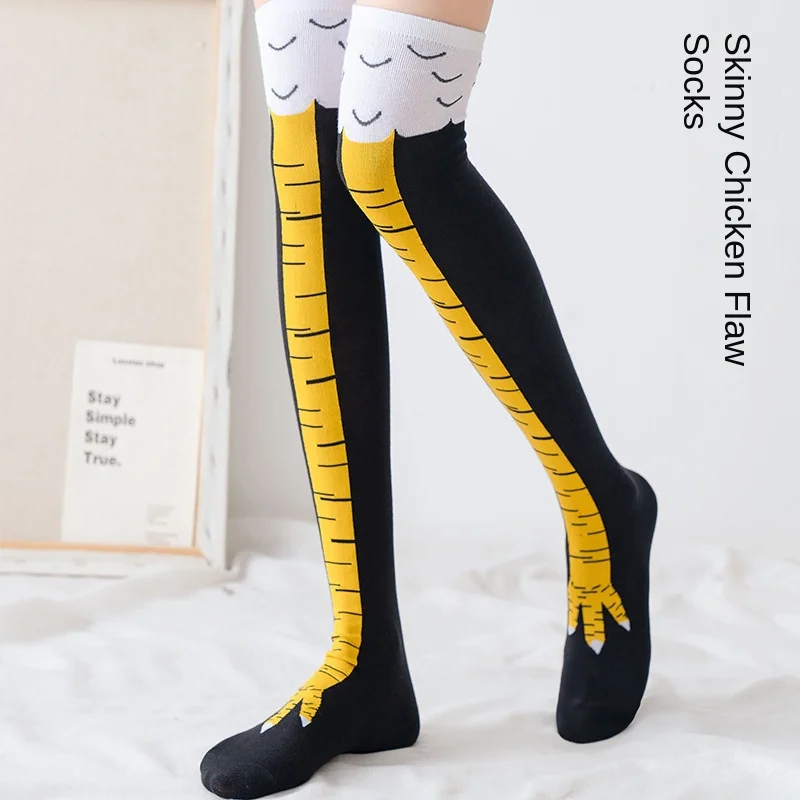 1-20Pairs Grappige 3D Kip Klauw Kniekousen voor Vrouwen Warme Dij Sokken Party Kostuum Vakantie Kerstcadeau