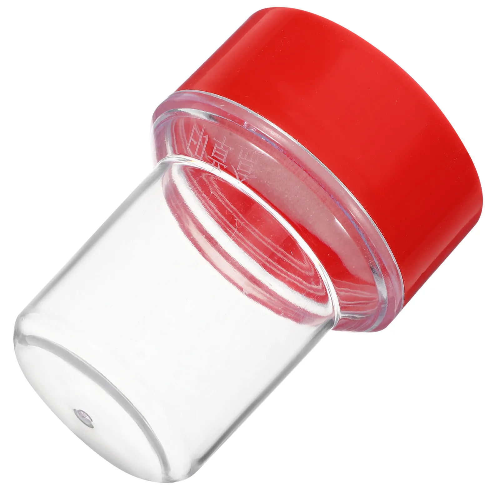 Plastic Financial Stamper Seal Box Red Color Circular Shape Thread Closure for Safe Storage of Official Seals Office Stamp