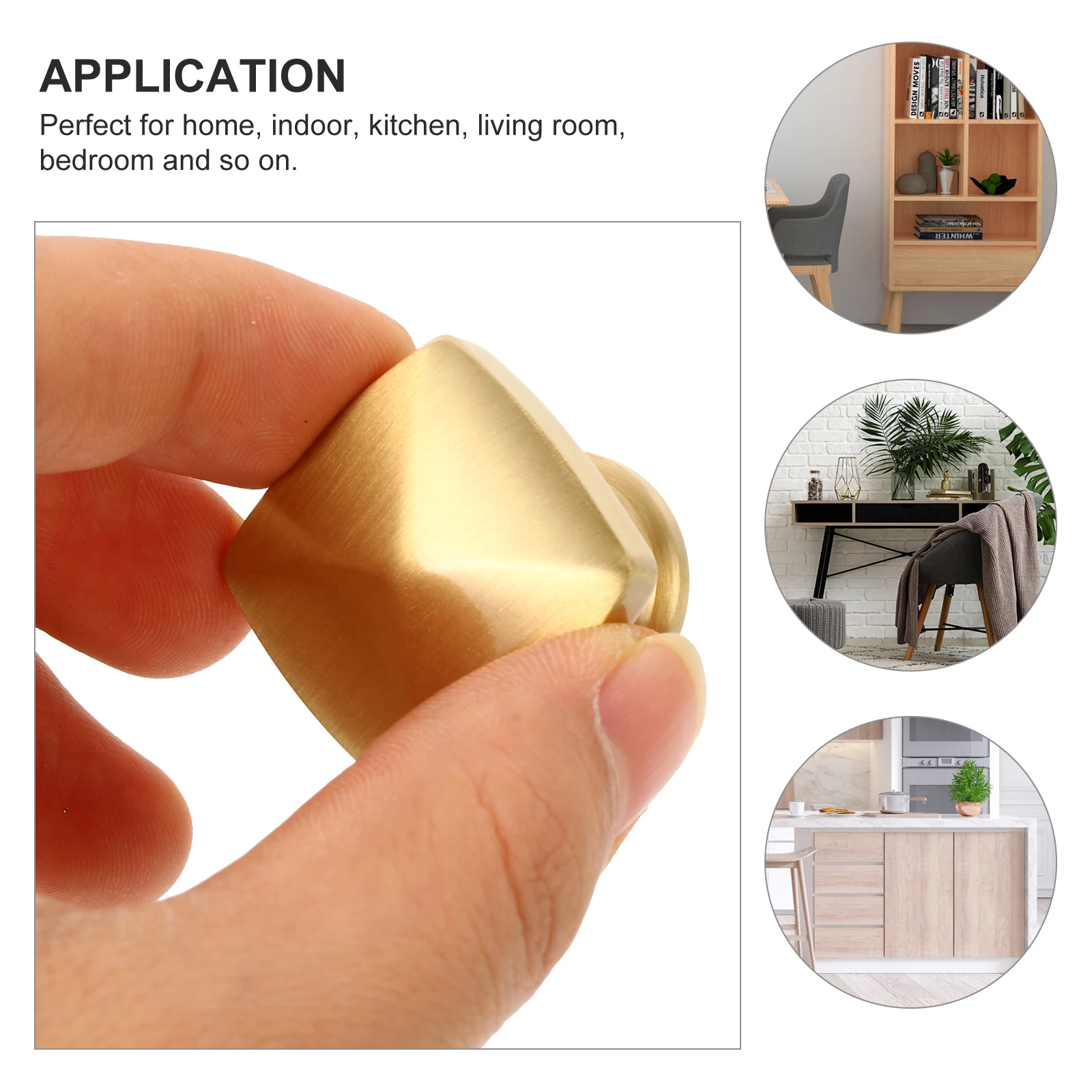 

2pcs Brass Door Handle For Drawer Cabinet Cupboard Pull Knob Durable Hardware Fixture Replacement Decorative Home Improvement