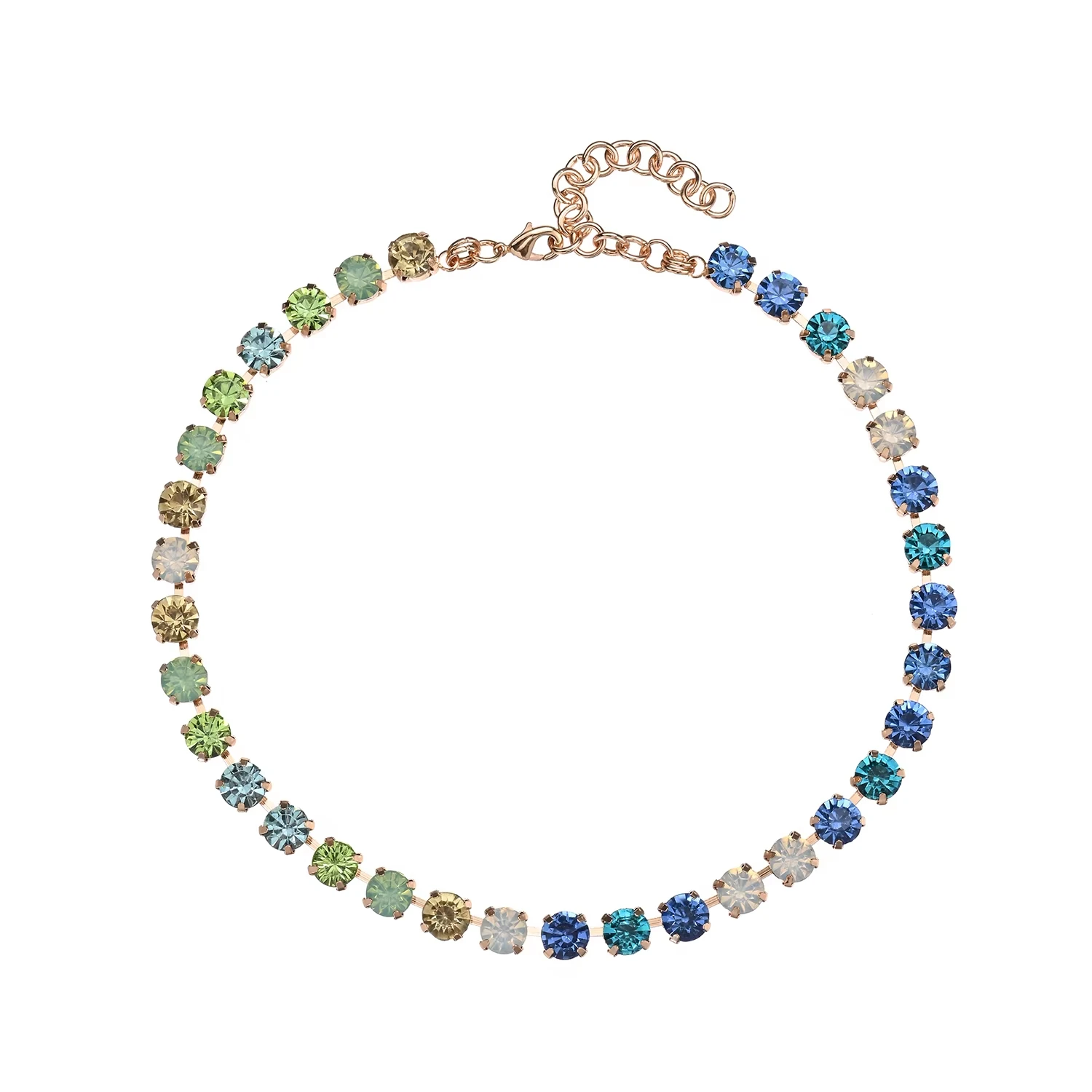 BEUTIFOR Strassperlen, bunte Kristall-Halskette für Damen, handgefertigt, Krallenfassung, Zirkonia-Halsband, Zubehör – Detail 13