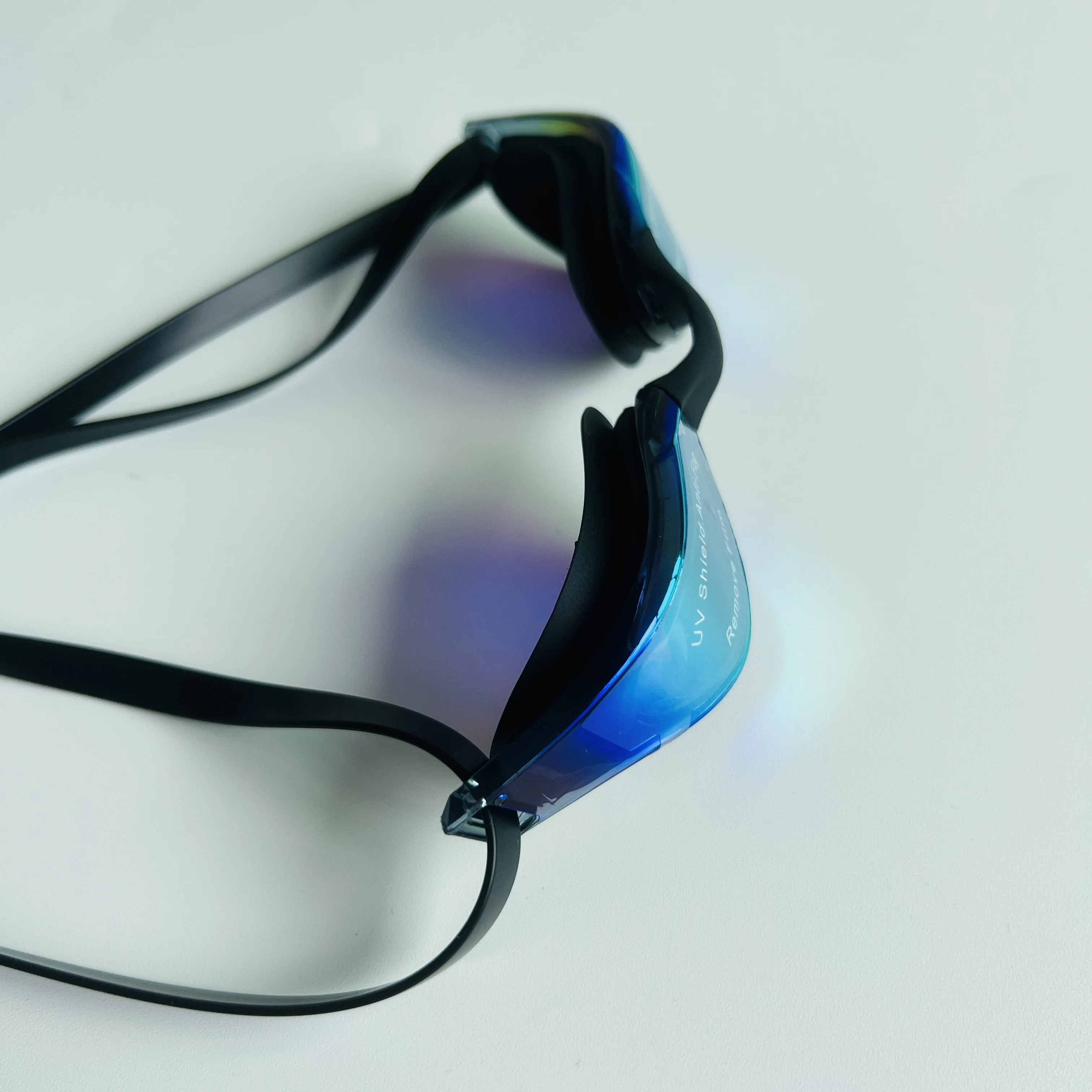 Adult Professional Competitive Swim Goggles Black Electroplated Rainbow Lens Anti-fog UV Protection Waterproof Swimming Eyewear - view 5