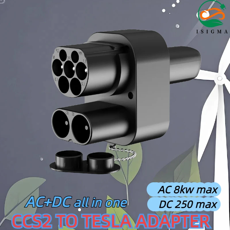 

Адаптер для зарядки Isigma DC 400A CCS2 в Tesla EV, комбинированный адаптер переменного тока 32A CCS2 для конвертера Tesla для автомобильного зарядного устройства, подходящий для Tesla Model 3/X/Y