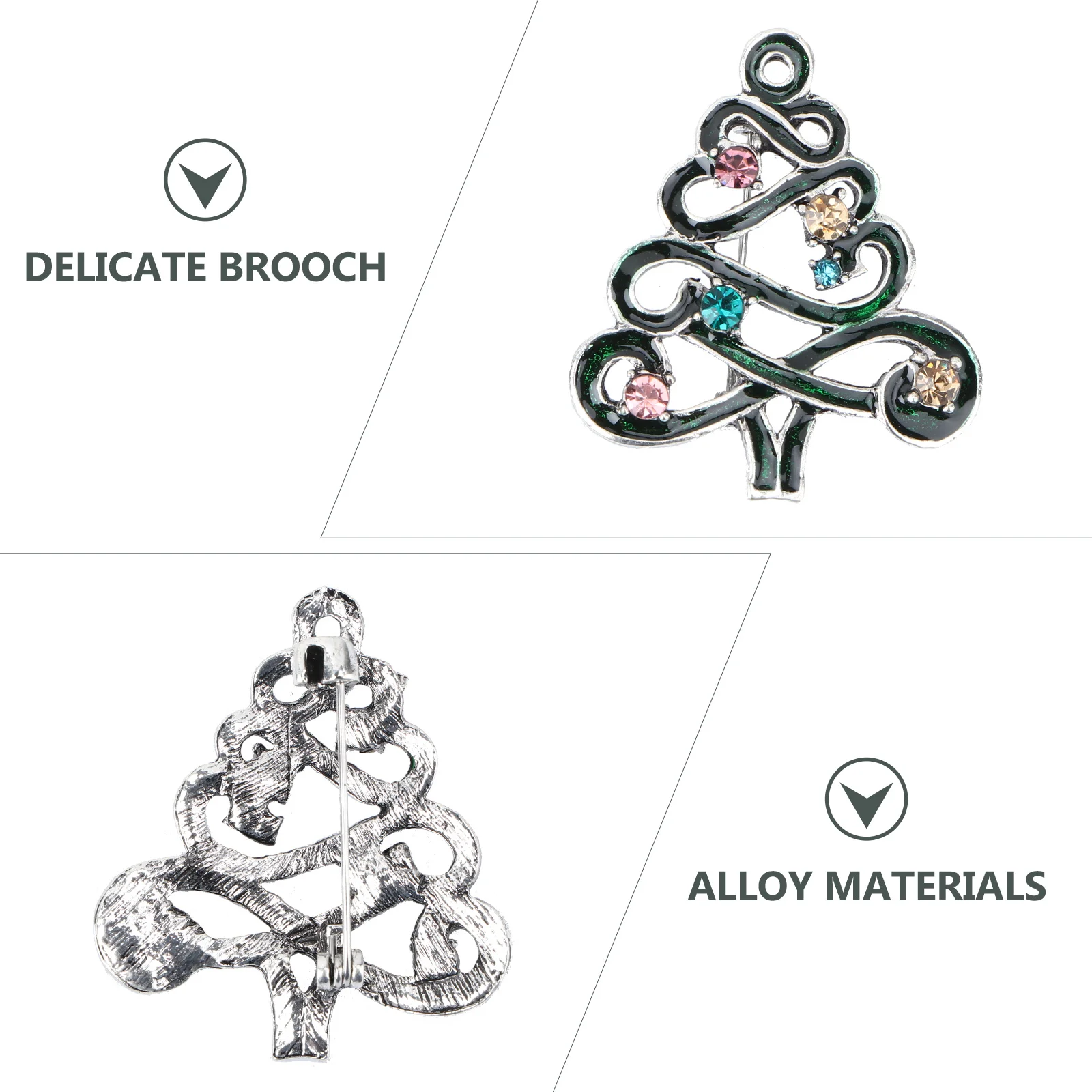 

2Pcs Christmas Brooch Alloy Corsage Ornament Creative Xmas Lapel Pin Festival Clothes Decor Christmas Brooch Corsage Decor
