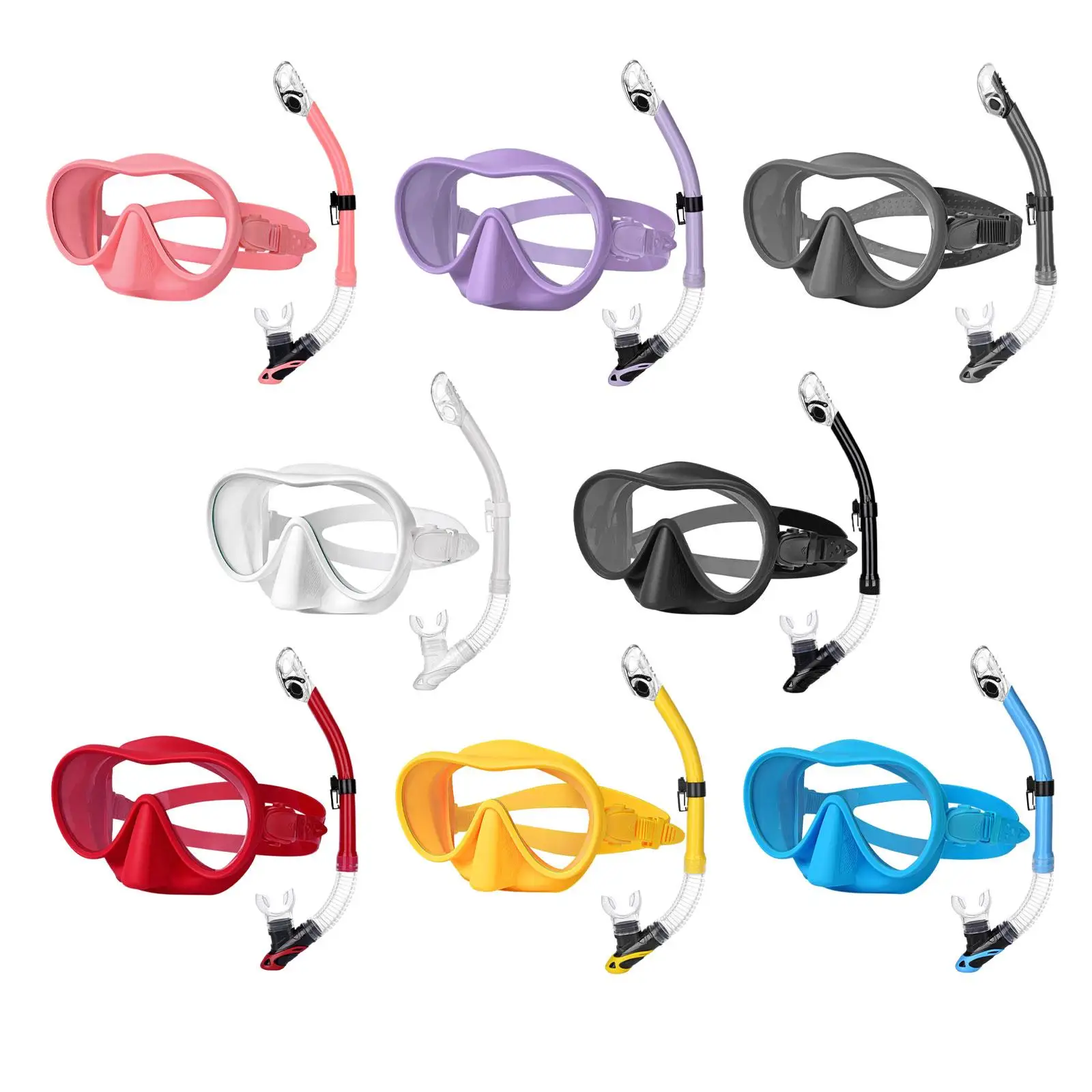 Snorkel Set Diving Mask Adjustable Buckle Professional Snorkel Swim Goggles Snorkeling Gear for Diving Snorkeling Freediving