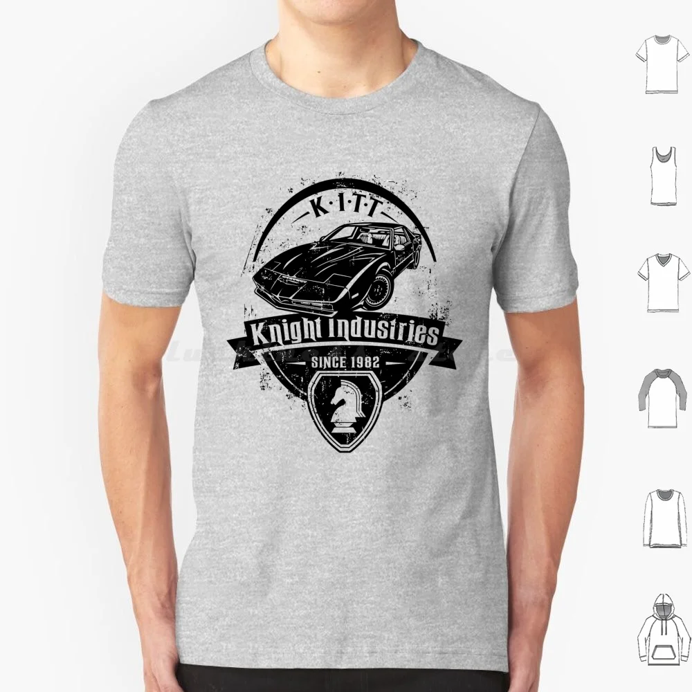 Knight Industries Kitt desde 1982 Camiseta de algodón para hombres y mujeres DIY estampado 80s programa de televisión Knight Rider Talking Car Trans Am Kitt Knight