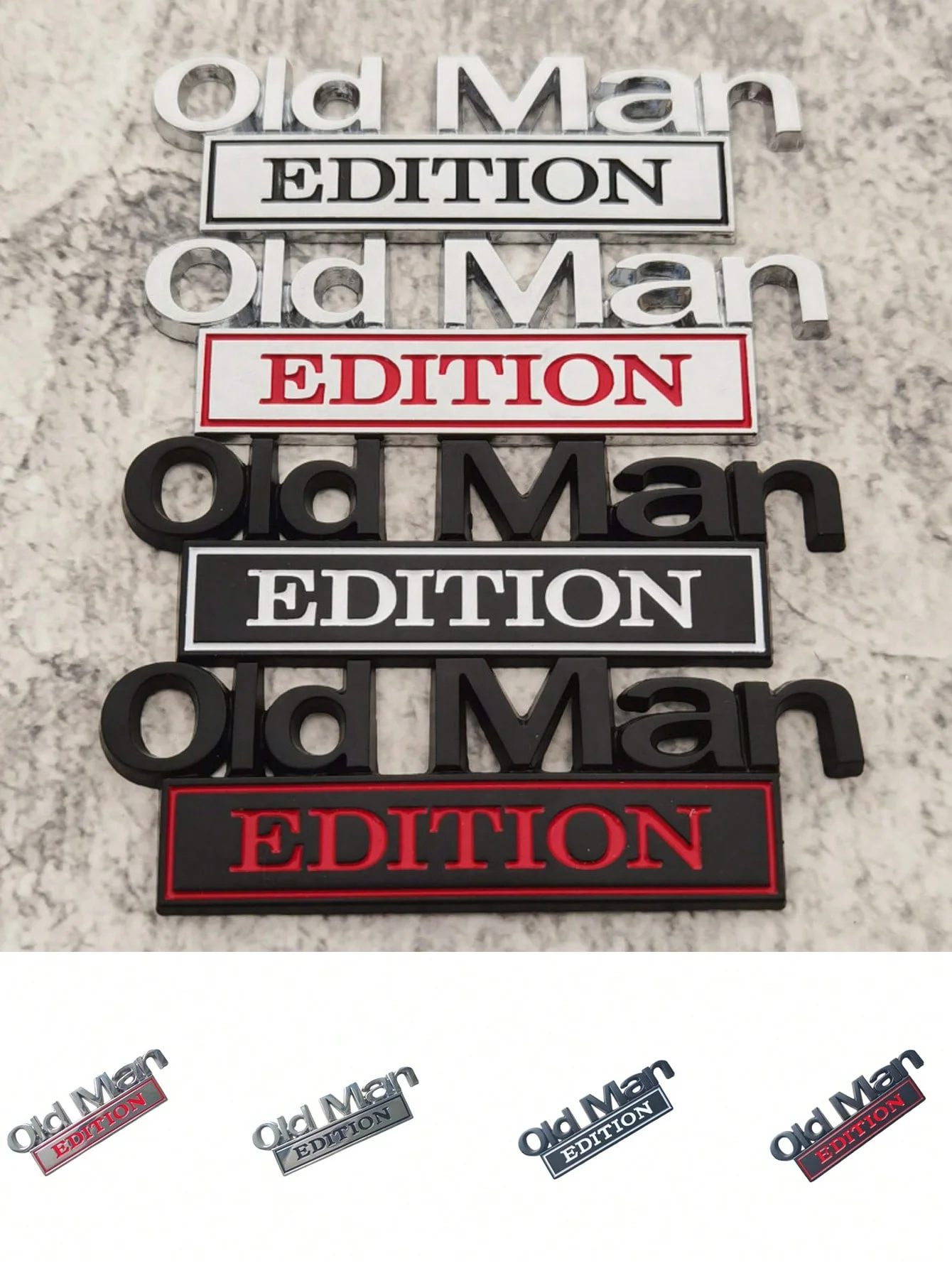 ملصق شارة ثلاثي الأبعاد للرجل العجوز - شعار دراجة نارية لشاحنة سيارة الدفع الرباعي من سبائك الزنك، استبدال ملصق Mudflap المضحك، إصدار الرجل القديم" المعدني