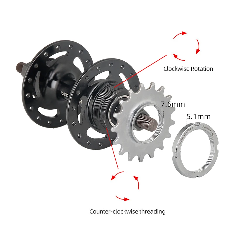 Deemount 13T/14T/15T/16T/17T/18T Fixed Gear One Speed Bicycle Wheel Cogs Sprocket & Lockring For Fixie Track Bike Hub