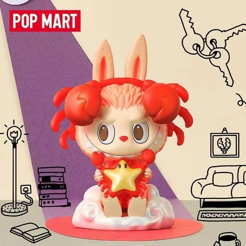 

Оригинальная серия POPMART Labubu Constellation, слепая коробка, милая модель Labubu Libra, рыбы, фигурка, загадочный гороскоп, подарки на день рождения