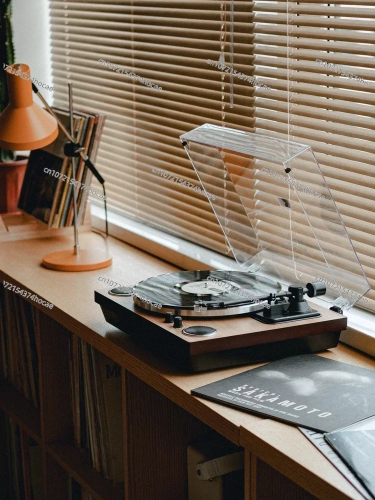 Black vinyl record player/MANTY phonograph retro Bluetooth integrated sound system