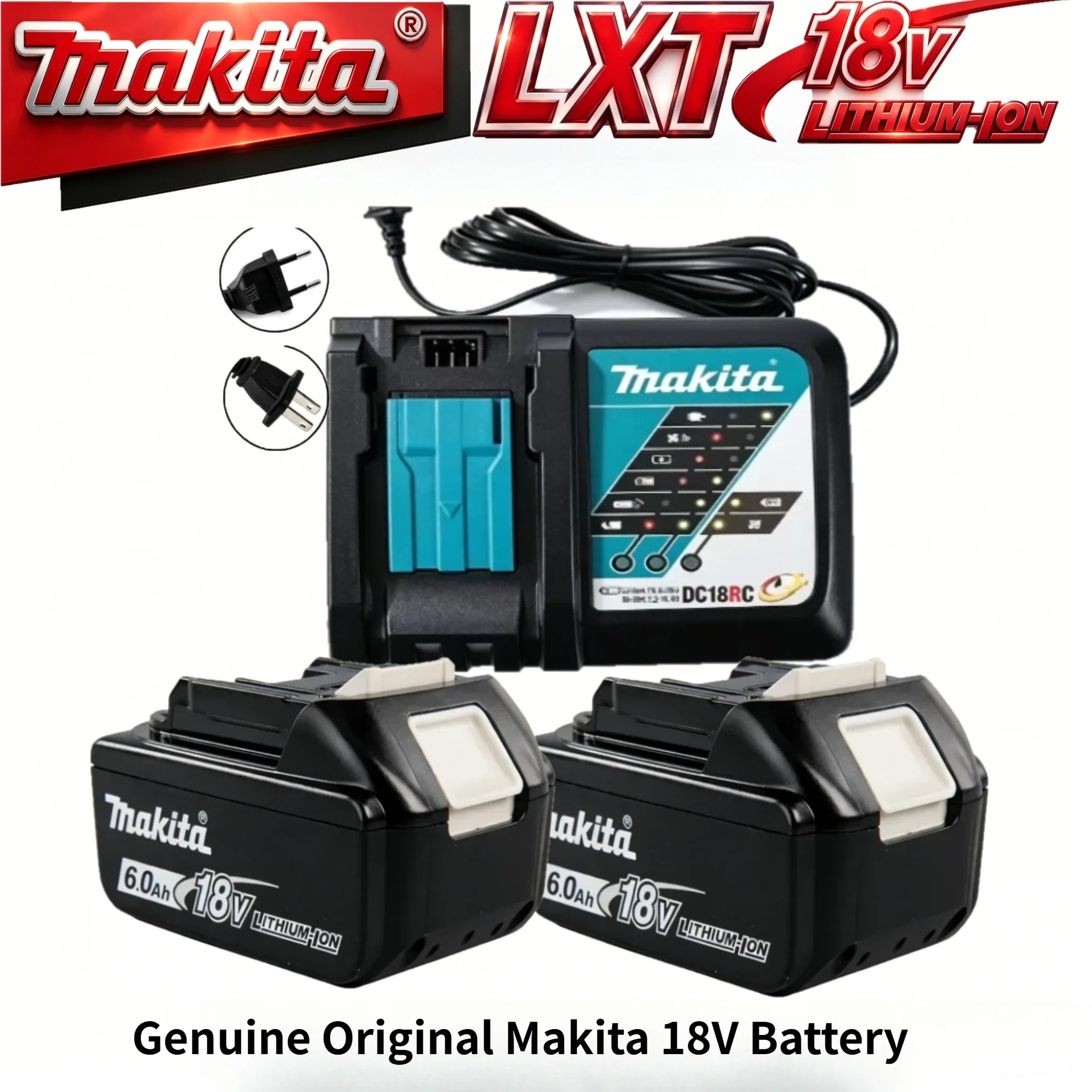 

Makita BL1860 18V 6.0Ah 2 Pack Lithium-Ion Replacement Battery for Makita BL1840 BL1830 LXT Series Power Tool Battery Packs