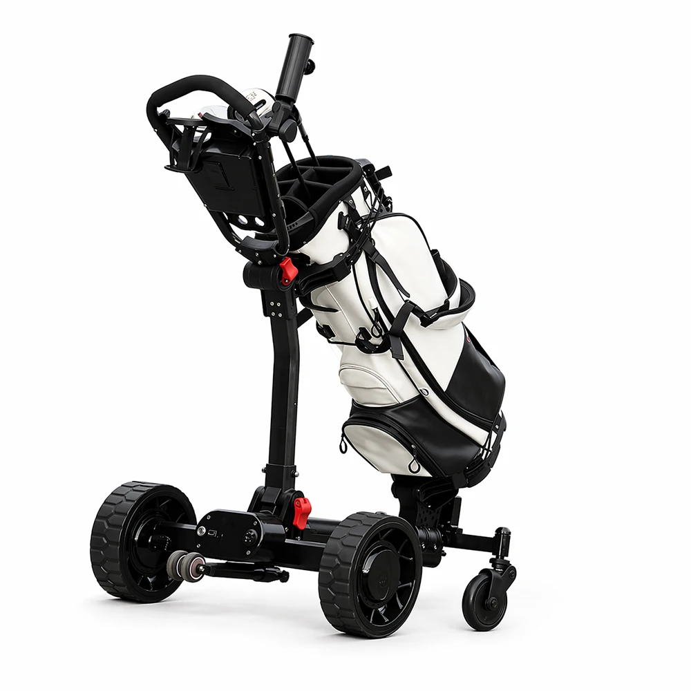 Eswing 2026 Remote Control Golf Trolley Follow Me Electric Golf Trolley Cart Foldable 4 Wheel Lithium Battery Smart Golf Caddy
