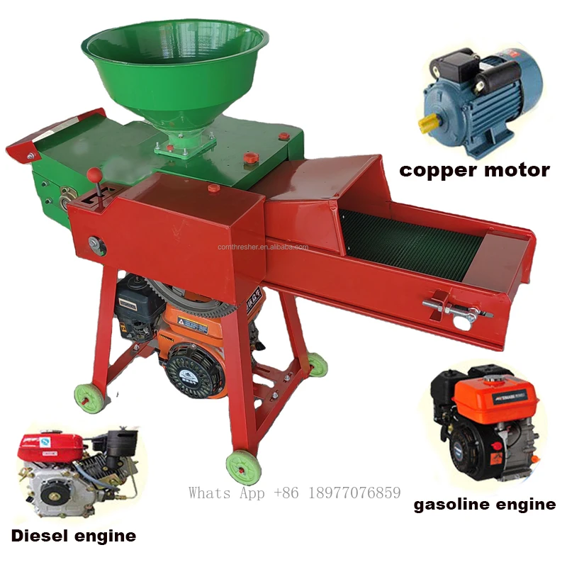 Grass Cutting Machine Chaff Cutter With Two Feed Hopper Cutting And Crusher Machine Grass Chopper Machine For Sale