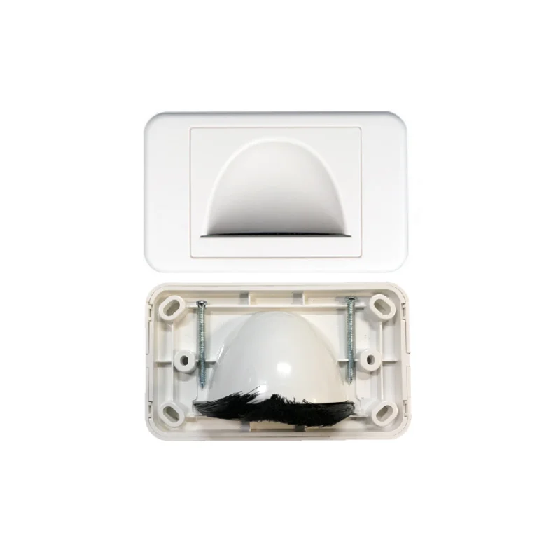 5PCS/LOT Brush Wall Plate Plastic  Brush Cable Wall Plate Port Insert Cover Outlet Mount Multimedia Panel Single two Ports