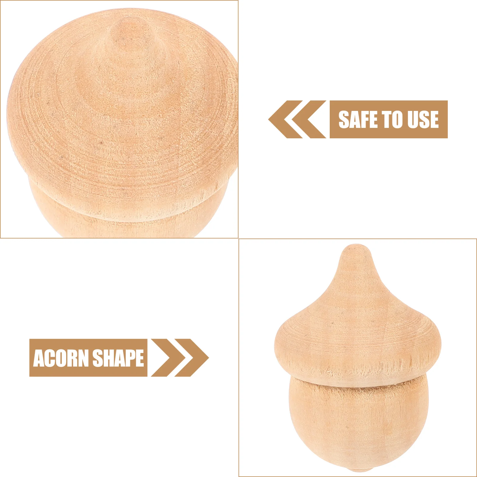 

30Pcs Wooden Acorn Craft Unfinished Natural Wood Acorns for DIY Painting Decor Math Manipulative Sorting Game Holiday