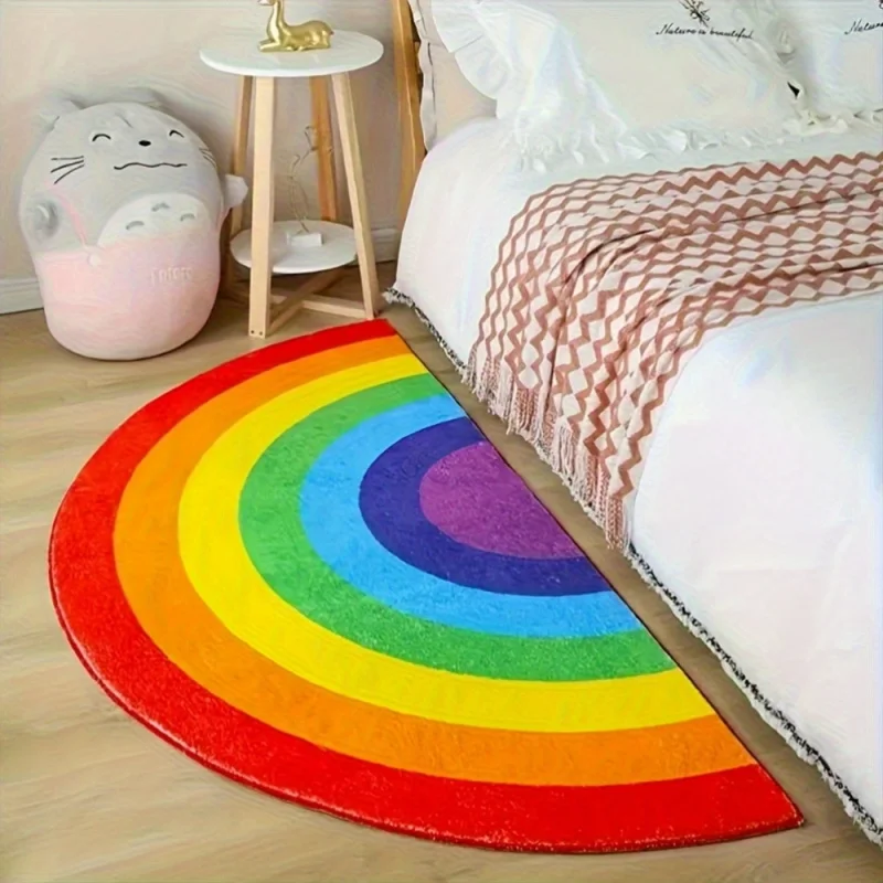 VIKAMA Dreamy Rainbow Doormat: Non-Slip, Noise-Reducing Entryway Mat for Front Doors, Hallways, and Bedrooms—Home Decor